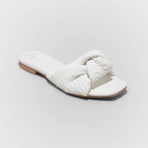A New Day Ruth White Slide Sandals